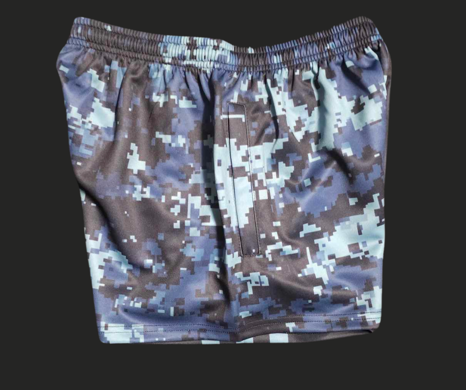 Footy Short - Blue Camo & Khaki