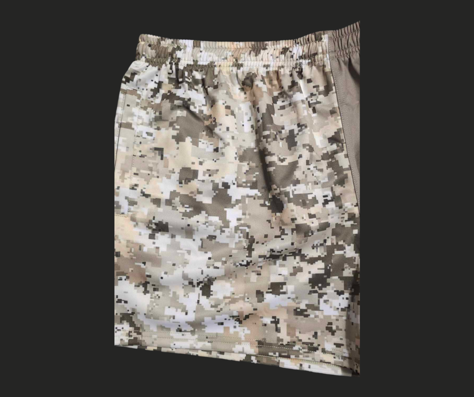 Footy Short - Camo & Khaki Split Design