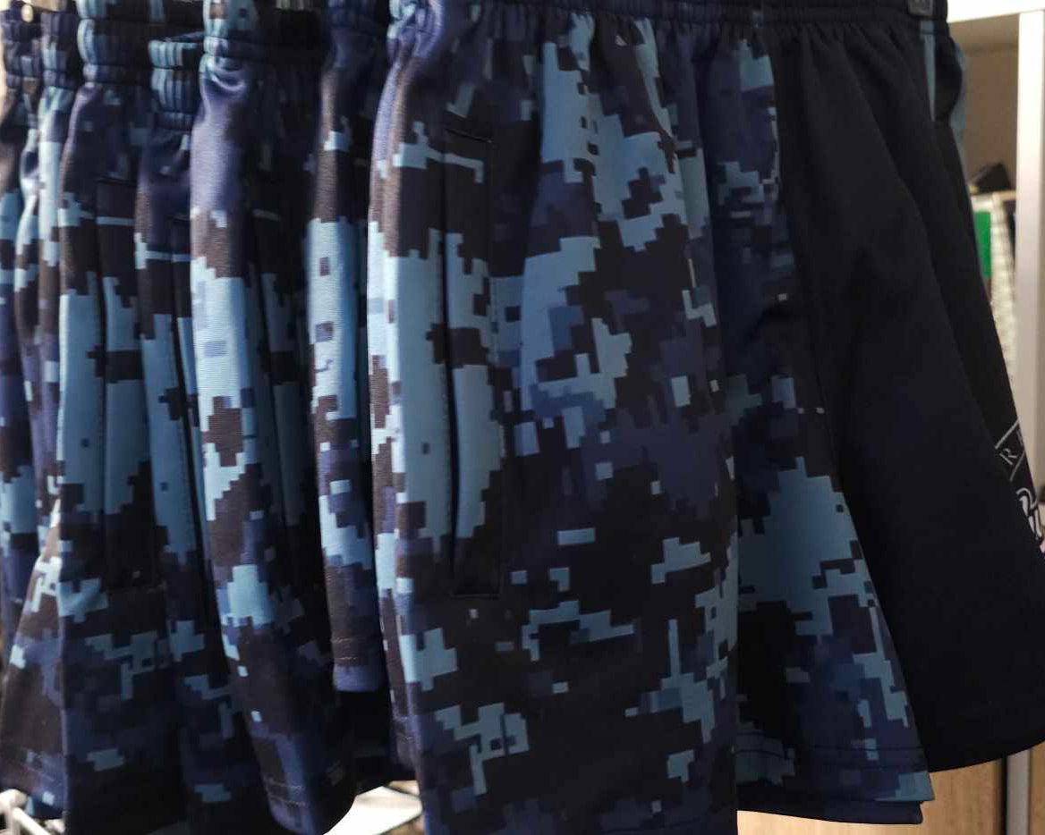Footy Short - Blue Camo & Khaki
