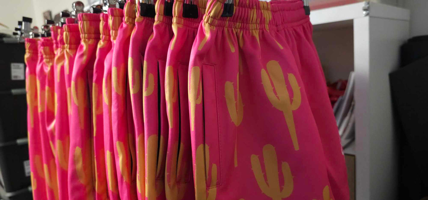 Footy Short - Hot Pink with Yellow Cactus