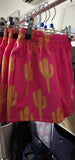 Footy Short - Hot Pink with Yellow Cactus