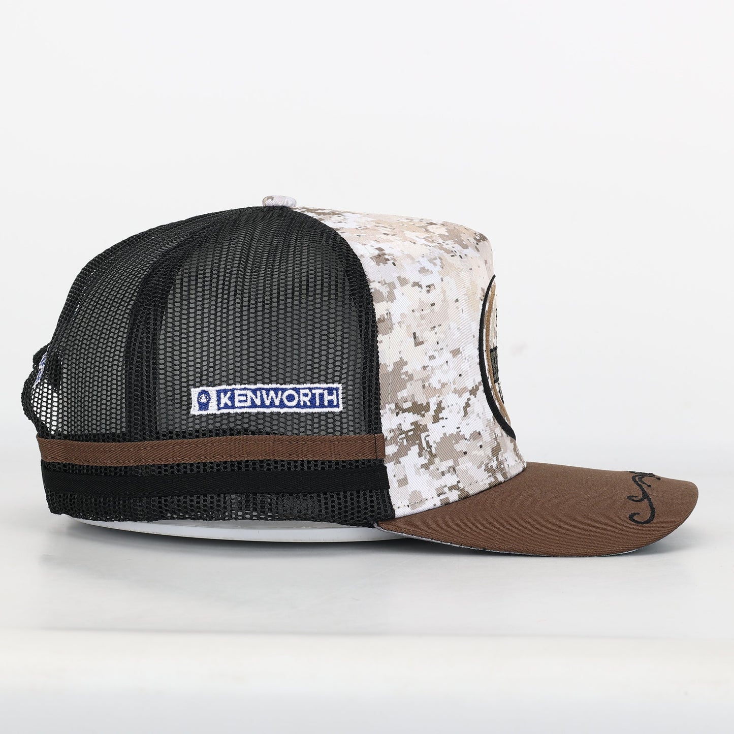 Trucker Cap -Camo Brown "Rippa Transport Co." High-Peak