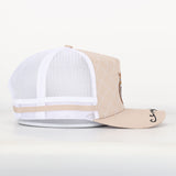 Trucker Cap - Beige & White Mid-Peak "Rippa Transport Co." Highland Cow Edition