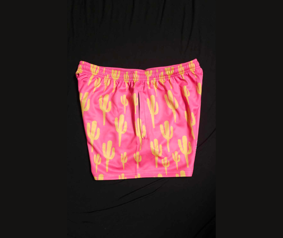 Footy Short - Hot Pink with Yellow Cactus