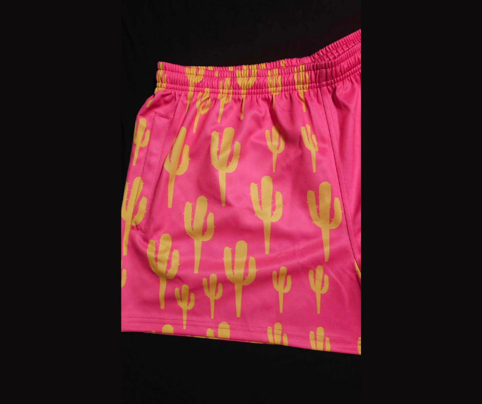 Footy Short - Hot Pink with Yellow Cactus