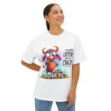 Coffee Cow Tee — “Too Much Caffeine Makes Me Crazy” Graphic Tee