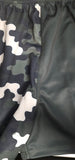 Footy Short -  Black/Green Camo Split Design