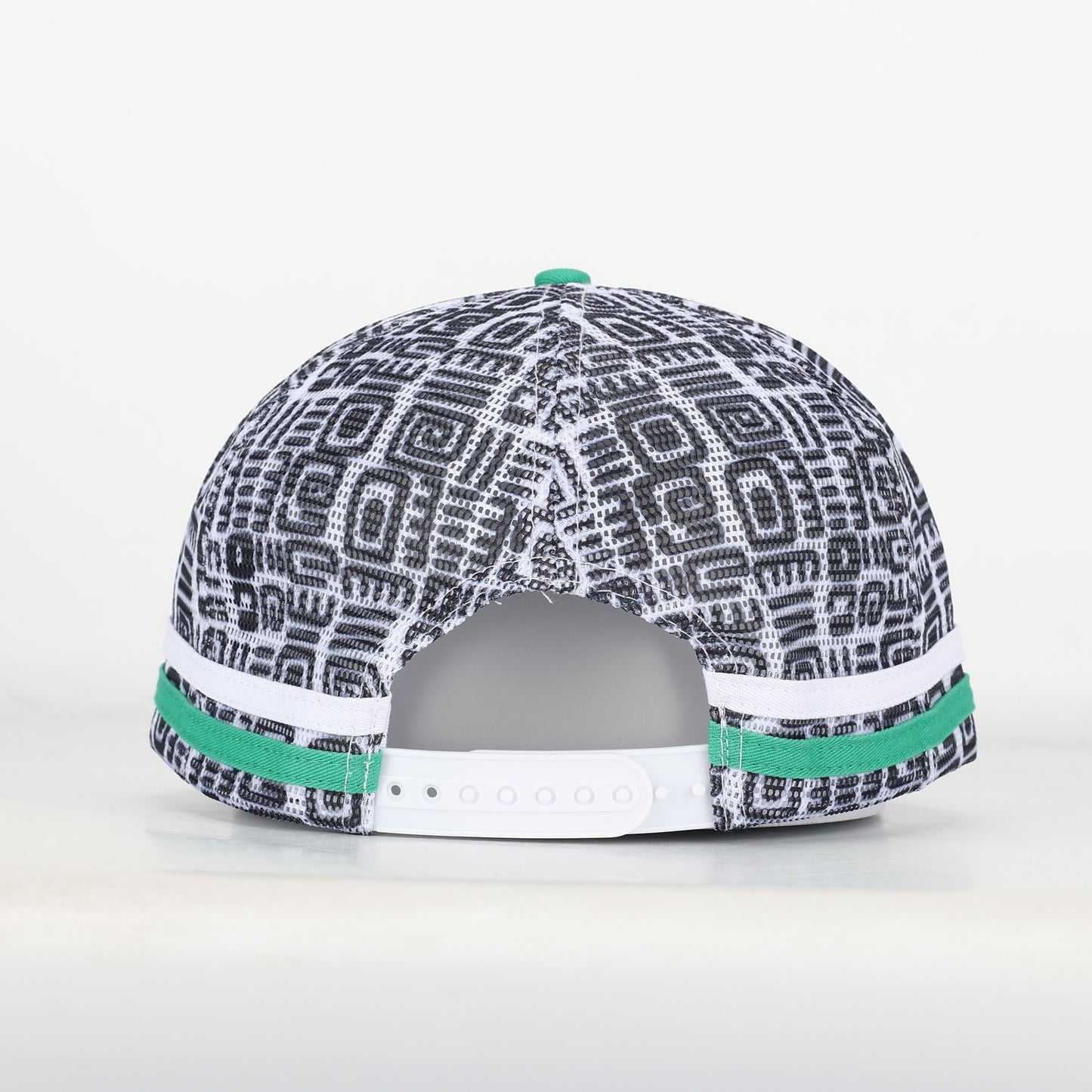 Trucker Cap - Green & White Mid-Peak "Rippa Transport Co." Sunflower & Butterfly Aztec Mesh Edition