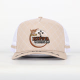 Trucker Cap - Beige & White Mid-Peak "Rippa Transport Co." Highland Cow Edition