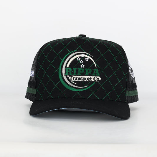 Trucker Cap - Black & Green "Rippa Transport Co." High-Peak