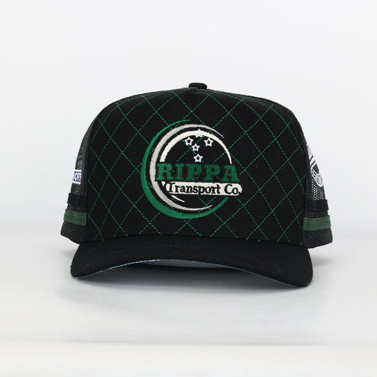 Trucker Cap - Black & Green "Rippa Transport Co." High-Peak