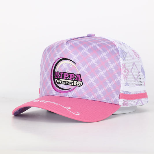 Trucker Cap - Pink & Purple Mid-Peak "Rippa Transport Co." Aztec Mesh Edition