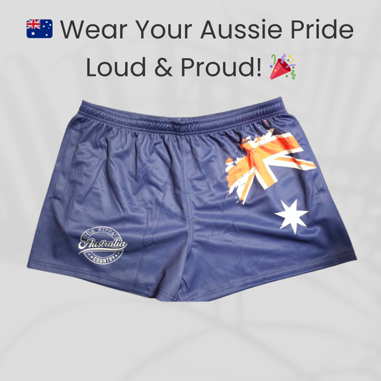 Footy Short - Wear Your Aussie Pride Loud & Proud! Aussie Flag Design
