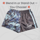 Footy Short -  Blue Camo & Khaki