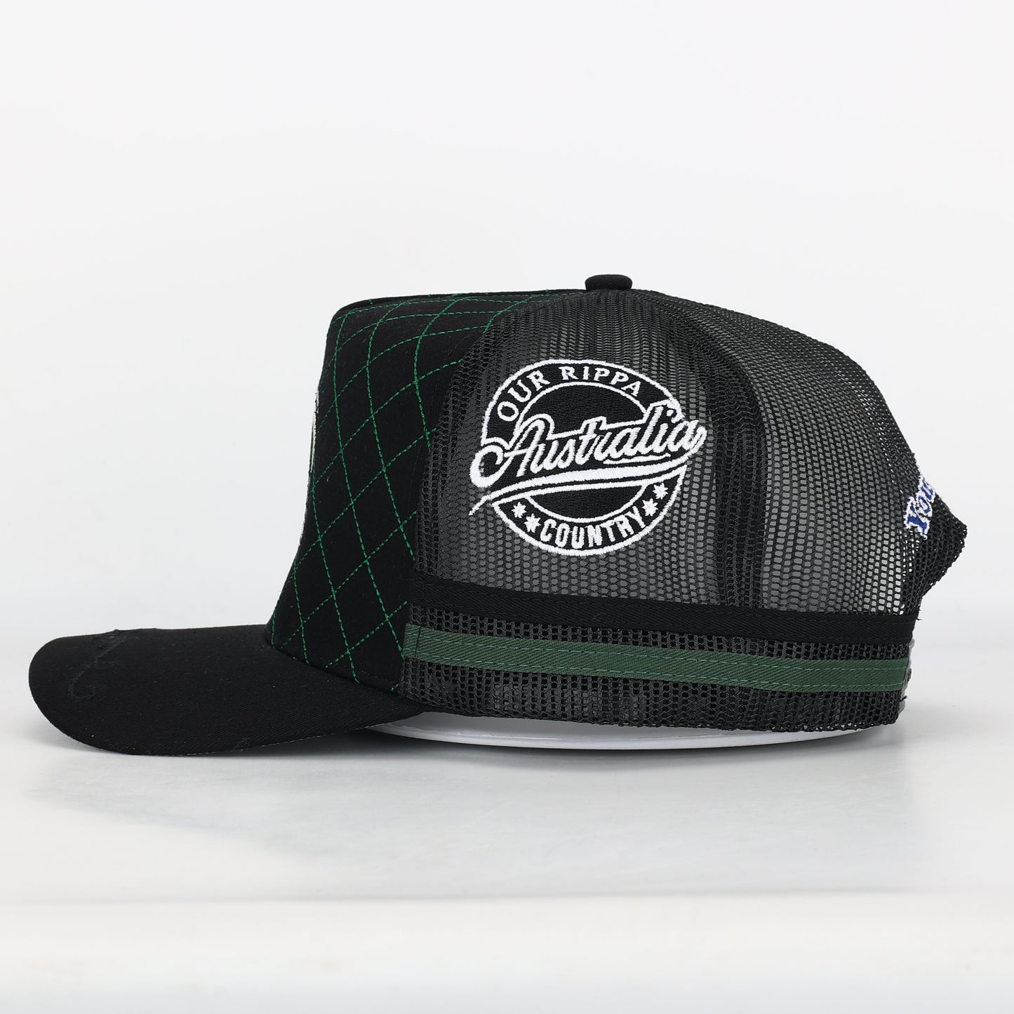Trucker Cap - Black & Green "Rippa Transport Co." High-Peak