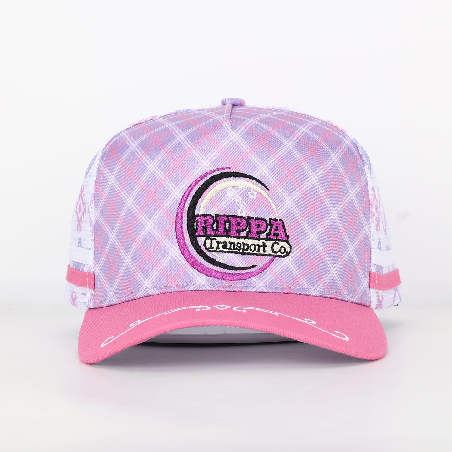 Trucker Cap - Pink &amp; Purple Mid-Peak "Rippa Transport Co." Aztec Mesh Edition
