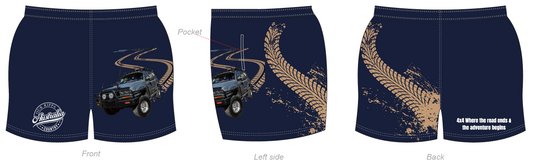 Footy Short - Leave Ordinary Behind with Our Tyre-Track 4x4 Adventure Shorts! 🚙💨🌄