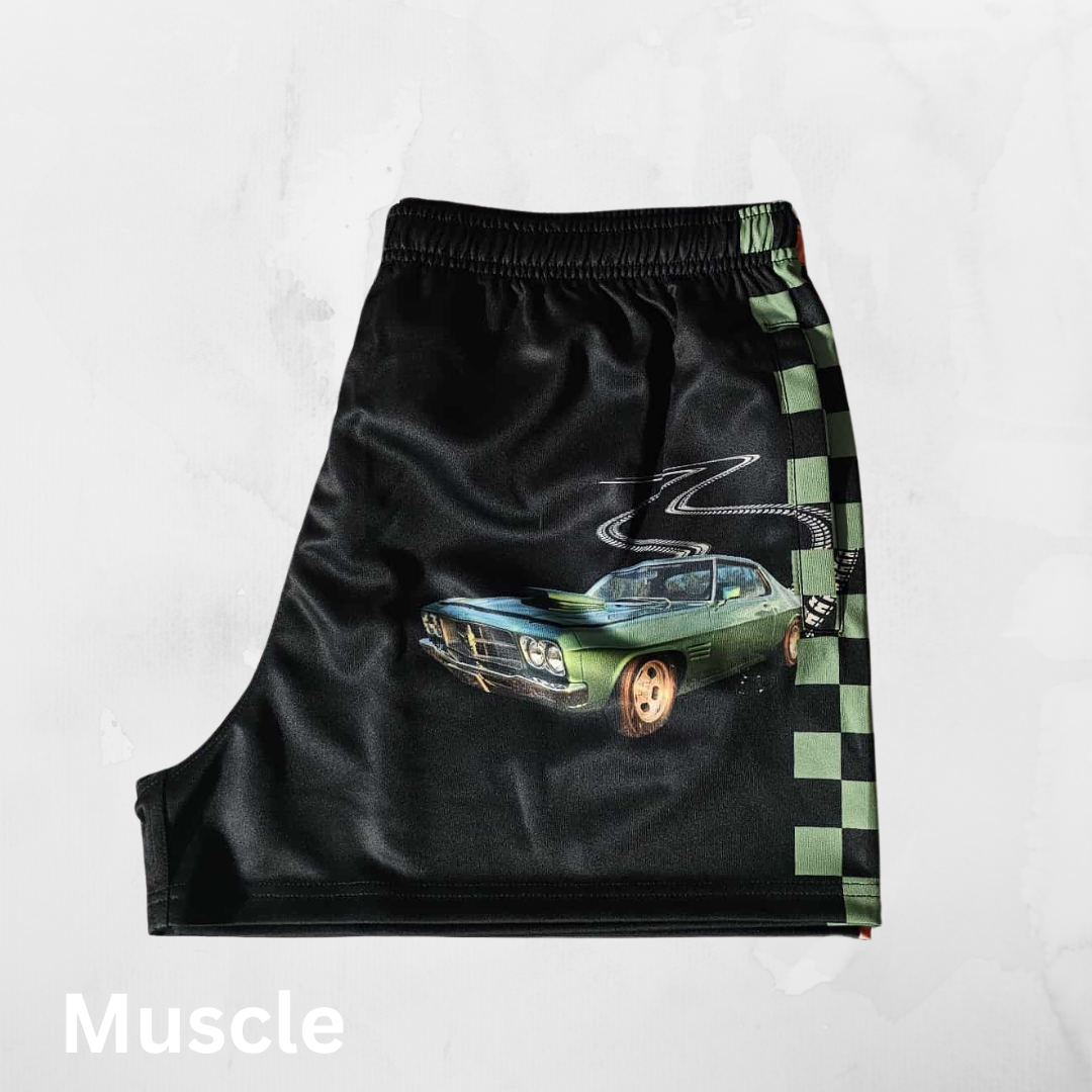 Footy Shorts - Unleash Your Inner Revhead with Our Aussie Muscle Shorts!