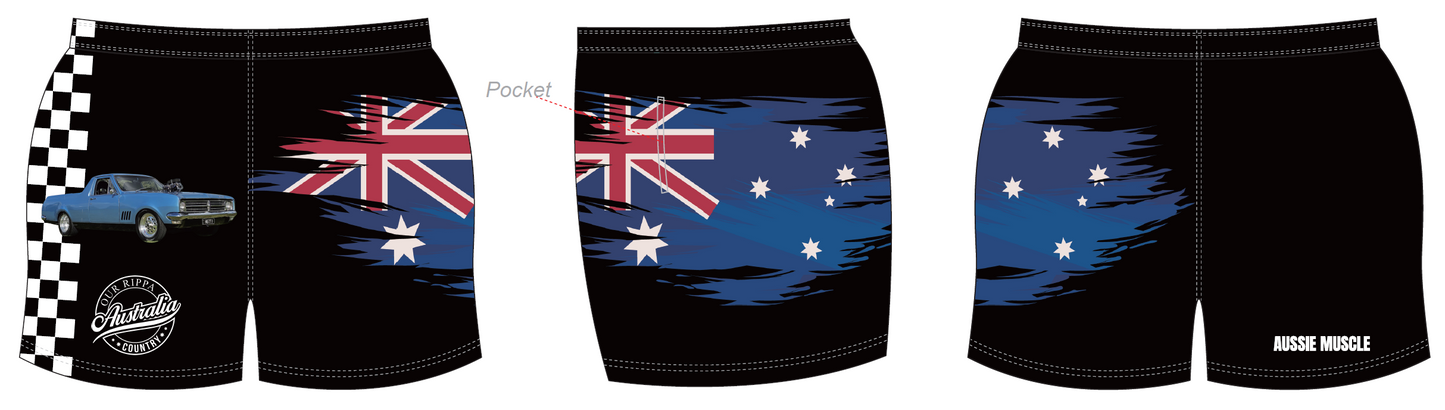 Footy Short - 🇦🇺 Fly the Aussie flag and fire up true blue muscle