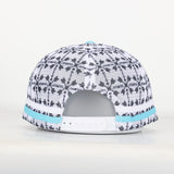 Trucker Cap - Baby Blue & White Mid-Peak "Rippa Transport Co." Sunflower Aztec Mesh Edition