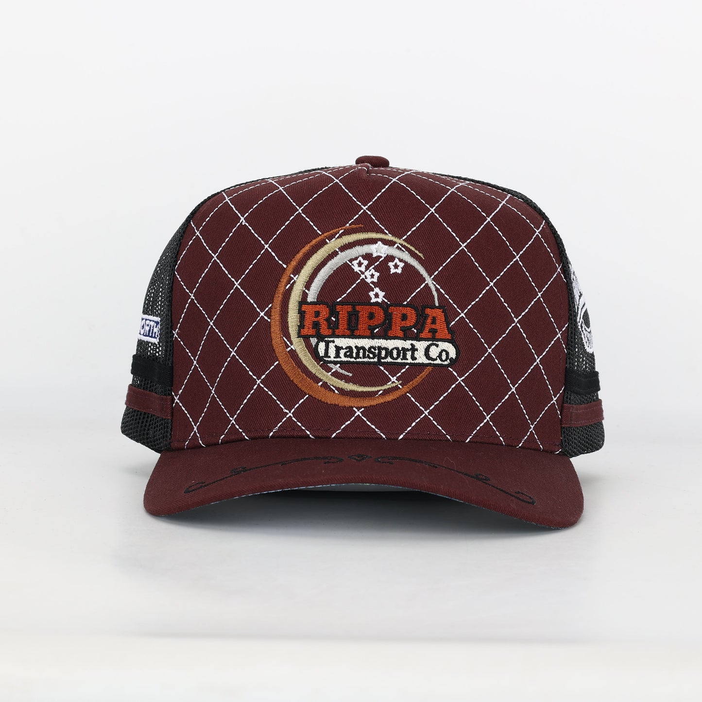 Trucker Cap - Maroon & Black "Rippa Transport Co." High-Peak