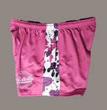 Footy Shorts –  Purple Cow Print