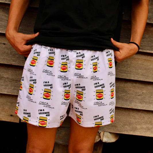 Footy Shorts - I'm a Vegemite Kid Design