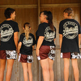 Footy Shorts -  Brown & White Cow Print