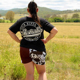 Footy Shorts -  Brown & White Cow Print
