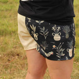 Footy Short - Chickens, Flowers & Pots Design