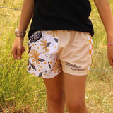 Footy Shorts - Long Horn and Daisy Design