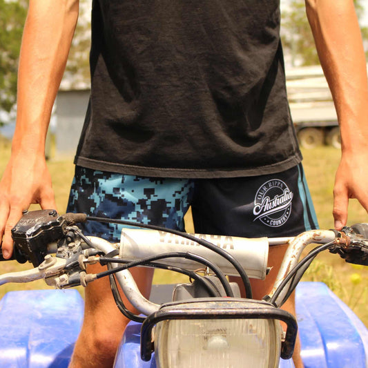 Footy Short -  Blue Camo & Khaki