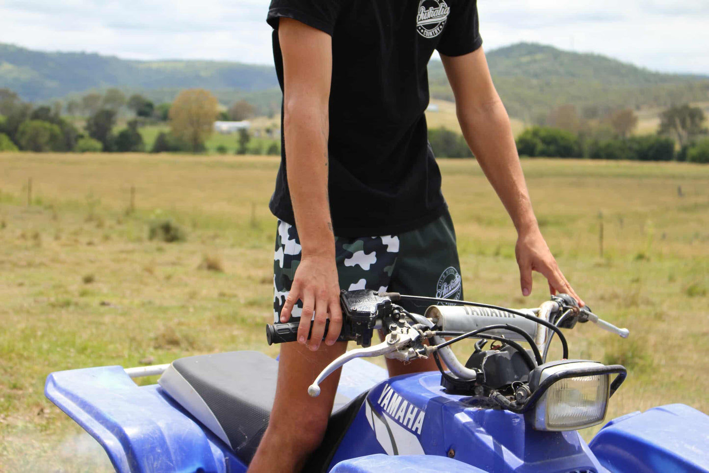 Footy Short -  Black/Green Camo Split Design