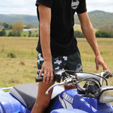 Footy Short -  Black/Green Camo Split Design