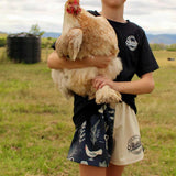 Footy Short - Chickens, Flowers & Pots Design