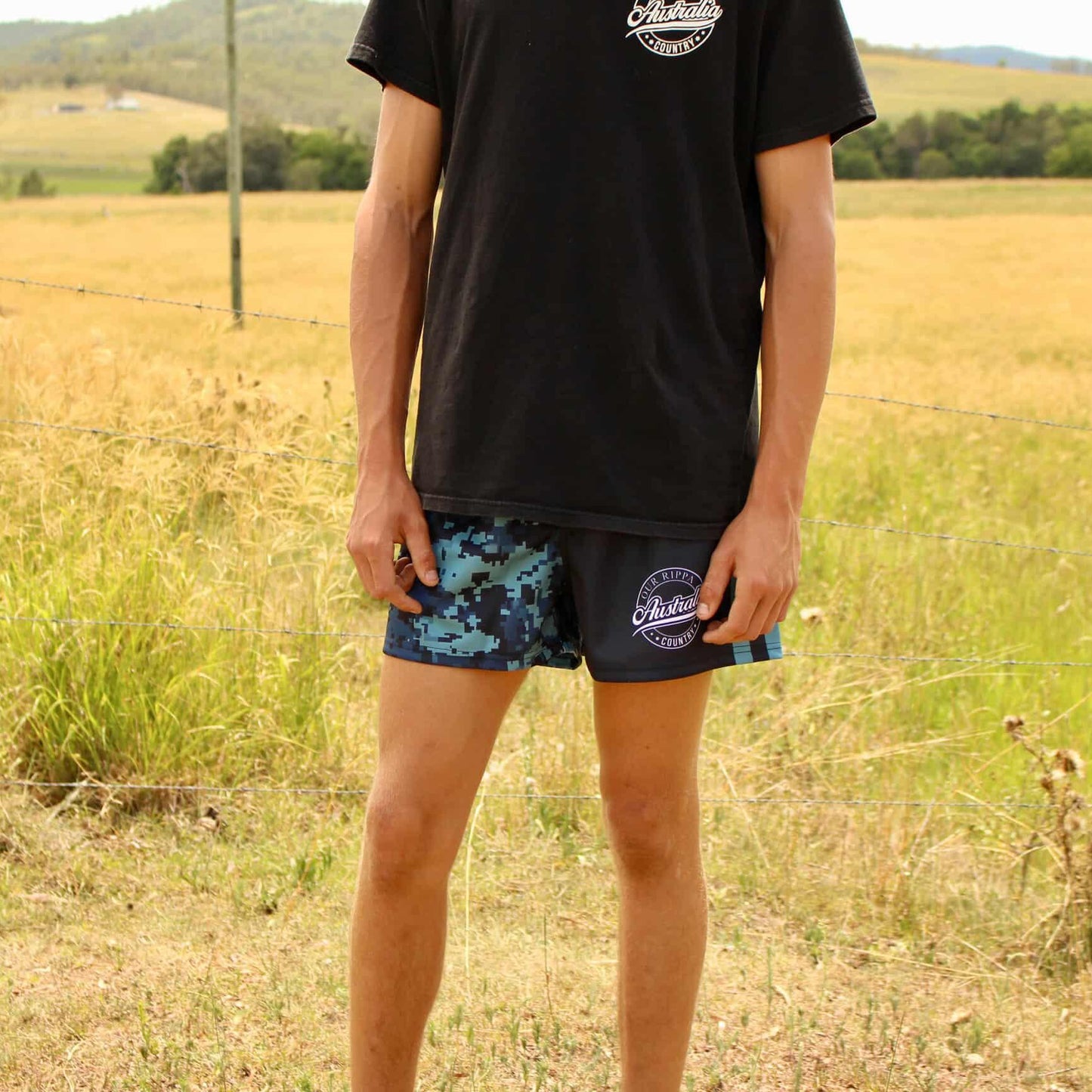 Footy Short -  Blue Camo & Khaki