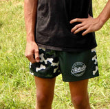 Footy Short -  Black/Green Camo Split Design