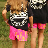 Footy Short - Hot Pink with Yellow Cactus