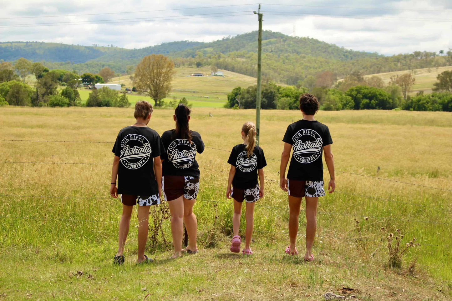 Footy Shorts -  Brown & White Cow Print
