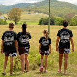 Footy Shorts -  Brown & White Cow Print