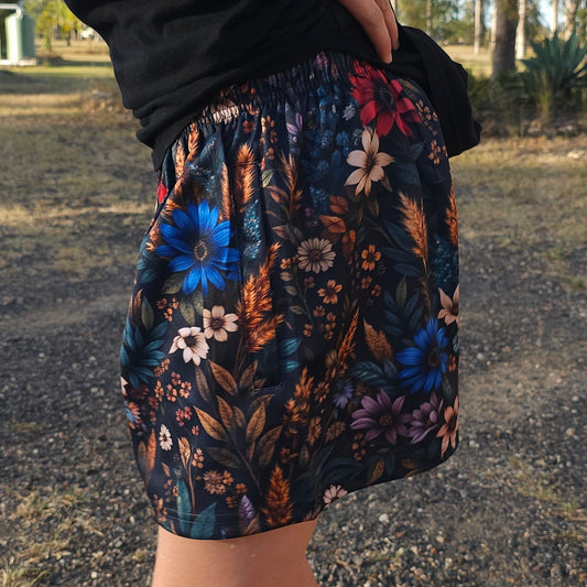 Footy Shorts - Flowers
