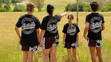 Footy Shorts -  Brown & White Cow Print