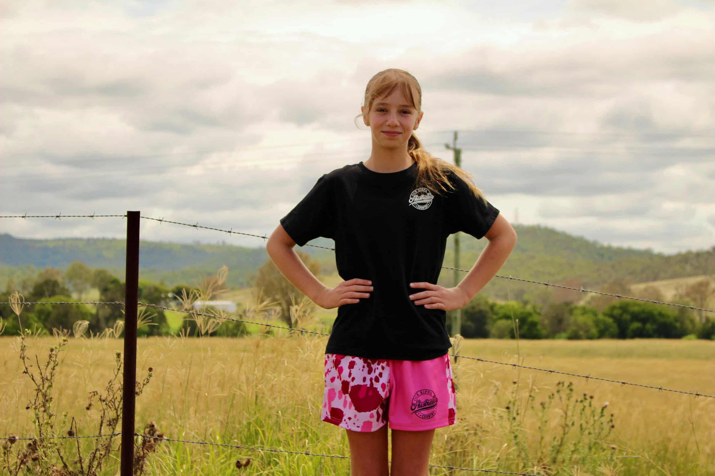 Footy Shorts – Pink Cow Print