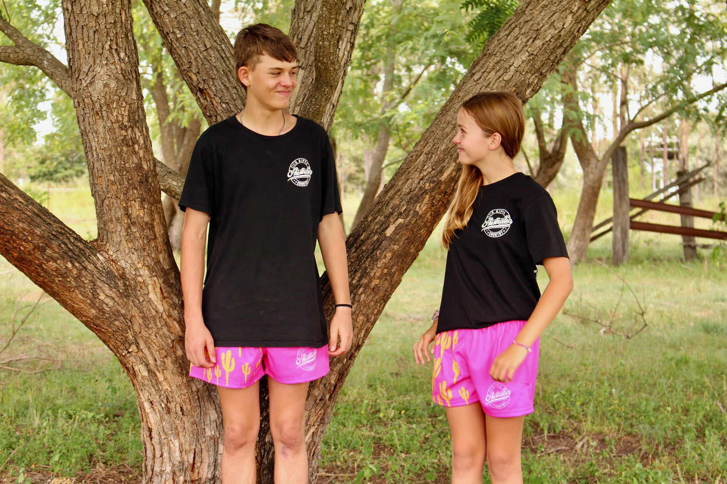 Footy Short - Hot Pink with Yellow Cactus