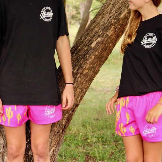 Footy Short - Hot Pink with Yellow Cactus