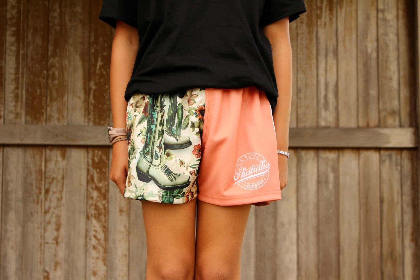 Footy Short -  Flowers, Cactus & Boots Design