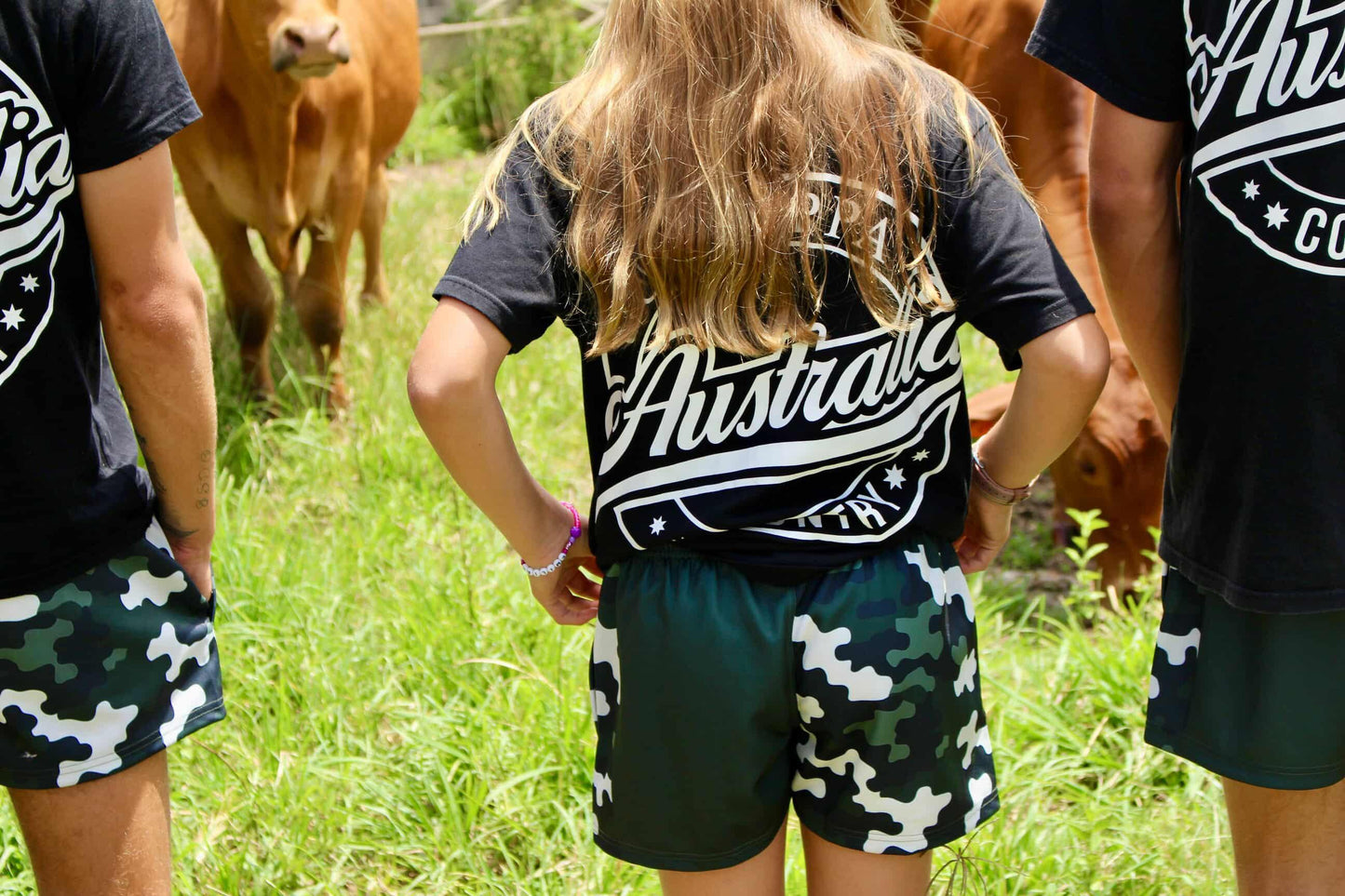 Footy Short -  Black/Green Camo Split Design