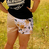 Footy Shorts - Long Horn and Daisy Design