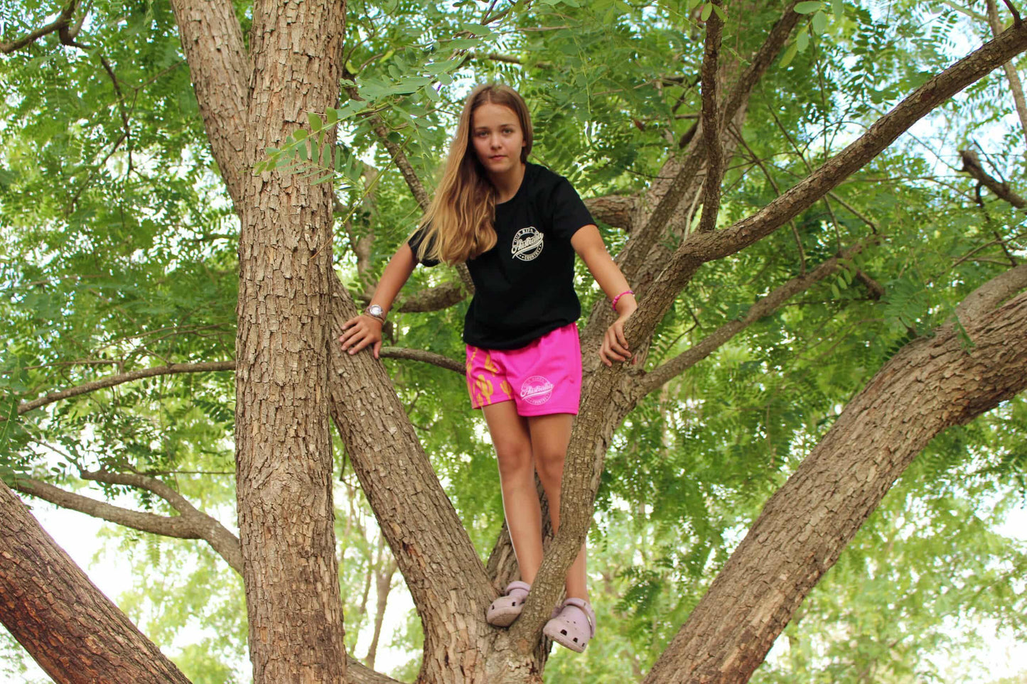 Footy Short - Hot Pink with Yellow Cactus