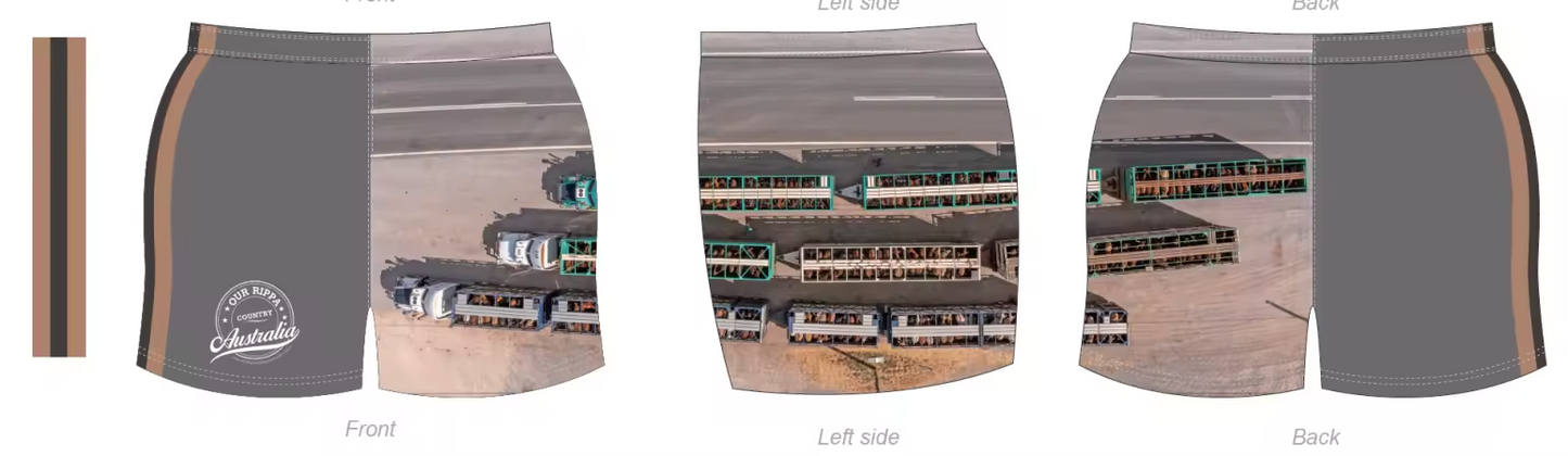 Footy Shorts - The 3 B Triples Cattle Trucks